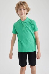 Defacto K1689A6 Erkek Çocuk Polo Yaka T-Shirt Yeşil 