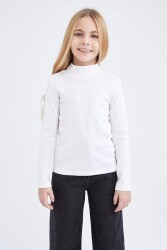 Defacto Y3800A6-22K Kız Çocuk Uzun Kol Badi Beyaz 
