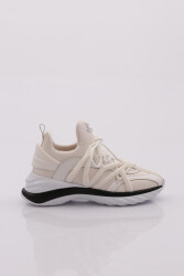 Dgn 044 Kadin Bağcikli Sneaker Ayakkabi Beyaz 