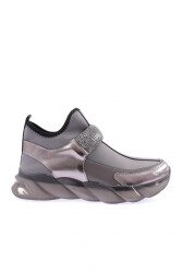 Dgn 104-23Y Kadin Strech Detayli Silver Taş Bantli Sneakers Ayakkabi Gümüş 