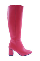Dgn 114-2164-22K Kadin Topuklu Çizme Kırmızı 