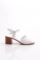 Dgn 1508 Kadin Topuklu Sandalet Beyaz 