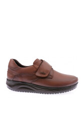 DGN 1900-2-D Erkek Kalın Taban Cırtlı Comfort Ayakkabı Taba 