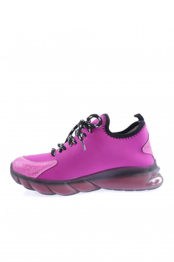Dgn 218 Kad n Strech Detayl Silver Ta l Ba c kl Sneakers Ayakkab Mor DGN Online