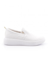 Dgn 490 Kadin Lastik Detayli Sneakers Ayakkabi Beyaz 