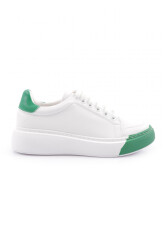 Dgn 491 Kadin Bağcikli Sneakers Ayakkabi Beyaz 