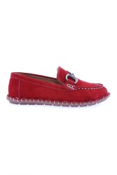 Dgn Kadın Dikiş Detayli Metal Tokali Loafer Ayakkabi Kırmızı 71132110 - DGN