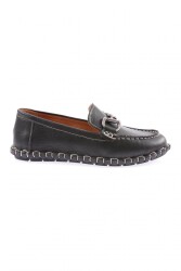 Dgn Kadın Dikiş Detayli Metal Tokali Loafer Ayakkabi Siyah 71132110 - DGN