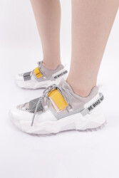 DGN KADIN MEGA KALIN TABAN SİMLİ CIRTLI SNEAKERS AYAKKABI Beyaz 762513138 - DGN