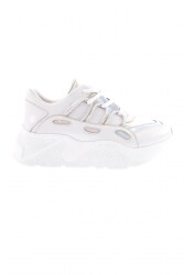 Dgn 916-23Y Kadin Kalin Taban Tsilver İp Taşli Sneakers Ayakkabi Beyaz 