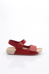 Dgn P28 Kadin Çift Bantli Sandalet Kırmızı 