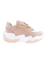 Dgn 23Y Kadın Kalin Taban Lazer Detaylı Sneakers Ayakkabı Bej 36462831 - DGN
