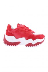 Dgn 23Y Kadın Kalin Taban Lazer Detaylı Sneakers Ayakkabı Kırmızı 36462831 - DGN