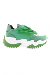 Dgn 23Y Kadın Kalin Taban Lazer Detaylı Sneakers Ayakkabı Yeşil 36462831 - DGN