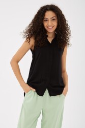 Fashion Friends 23Y-Gml0478K1 Kadın Kolsuz Gömlek Siyah 
