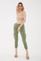 Fashion Friends 23Y-Pnt0311K1 Kadın Kargo Cep Jogger Pantolon Yeşil 