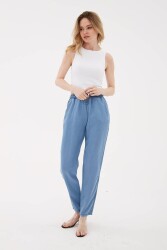 Fashion Friends 23Y-Pnt0657K1 Kadın Beli Bağlamalı Denim Pantolon Mavi 