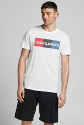 Jack & Jones 12151955 Jjecorp Logo Tee Ss O-Neck Noos Erkek T-Shirt Beyaz - JACK&JONES