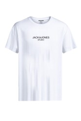 Jack & Jones 12221948-23Y Jjlouı Tee Ss Crew Neck Erkek T-Shirt Beyaz 