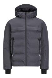 Jack & Jones 12225287-Fw Jcotarwın Puffer Erkek Kaban Antrasit - JACK&JONES