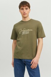 Jack & Jones 12235487-23Y Jorsplash Brandıng Tee Ss Crew Neck Erkek T-Shirt Açık Haki 