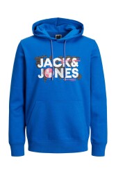 Jack & Jones 12240214-Fw Jcodust Sweat Hood Sn Erkek Sweat Shirt Mavi 