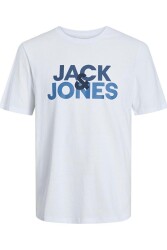 Jack & Jones 12250263 Jacula Ss Tee Ss Erkek T-Shirt Beyaz 