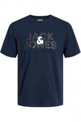 Jack & Jones 12250263 Jacula Ss Tee Ss Erkek T-Shirt Lacivert 