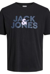 Jack & Jones 12250263 Jacula Ss Tee Ss Erkek T-Shirt Siyah 