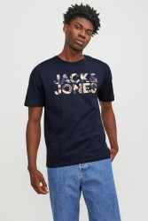 Jack & Jones 12250683 Jjejeff Corp Logo Tee Ss O-Neck Sn Ss Erkek T-Shirt Lacivert 