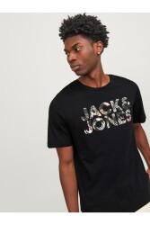 Jack & Jones 12250683 Jjejeff Corp Logo Tee Ss O-Neck Sn Ss Erkek T-Shirt Siyah 