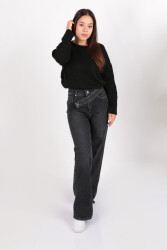 Lacarino 7615 W.Leg Kadın Jean Pantolon Siyah - LACARINO