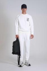 Lufian 112030130 Dıego Erkek Sweat Shırt Beyaz - LUFİAN