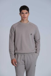 Lufian 112030154 Grant Erkek Sweat Shırt Bej - LUFİAN