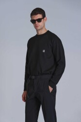 Lufian 112030154 Grant Erkek Sweat Shırt Siyah - LUFİAN