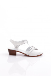 Mammamia D23Ys-1325 Kadın Deri Sandalet Beyaz 
