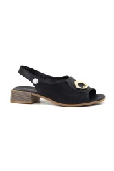 Mammamia D23Ys-1340 Kadın Deri Sandalet Siyah 