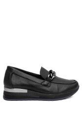 Mammamia D24Ya-3075 Kadın Deri Loafer Ayakkabı Siyah 