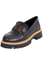 Mammamia D24Ya-3165 Kadın Deri Loafer Ayakkabı Siyah 