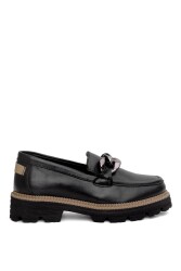 Mammamia D24Ya-3185 Kadın Deri Loafer Ayakkabı Siyah 