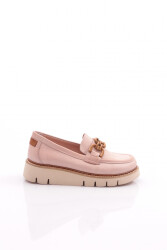 Mammamia D24Ya-3205 Kadın Deri Loafer Ayakkabı Pembe Hakiki Deri - Mammamia