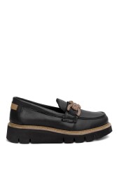 Mammamia D24Ya-3205 Kadın Deri Loafer Ayakkabı Siyah 