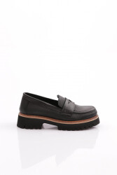 Mammamia D24Ya-3240 Kadın Deri Loafer Ayakkabı Siyah 