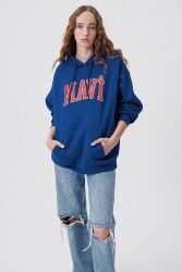Mavi M1600361-82625-Fw Mavi Logo Kapüşonlu Sweatshırt Koyu L Kadın Sweatshirt Lacivert - MAVİ