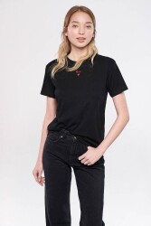 Mavi M1601185-900-23Y Kadın Mavi Baskılı T-Shirt Siyah Siyah - MAVİ