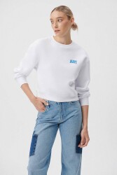 Mavi M1611601-620 Logo Kısa Sweatshırt Beyaz Ss Kadın Sweatshirt Beyaz - MAVİ