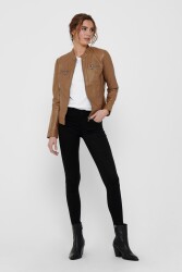 Only 15081400-22K Onlbandıt Faux Leather Bıker Otw Noos Kadın Piu Ceket Kahverengi - ONLY