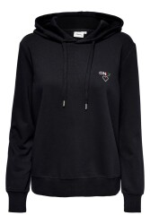 Only 15245297-22K Onlnoomı L/S Logo Hood Noos Kadın Sweatshirt Siyah 