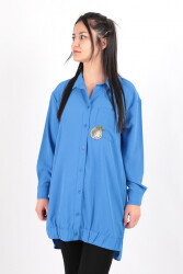 Puane 10430 Kadın Gömlek Ss Mavi 