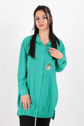 Puane 10430 Kadın Gömlek Ss Yeşil 